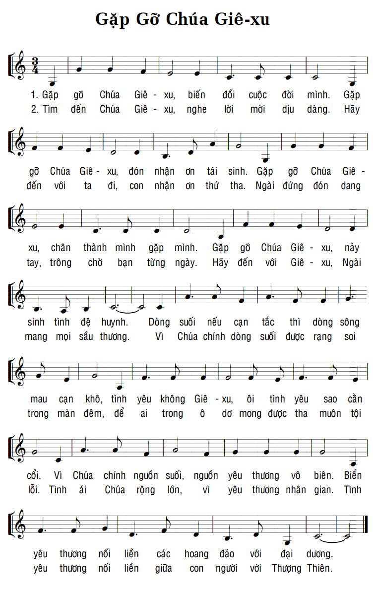 Sheet music: GẶP GỠ CHÚA GIÊ-XU