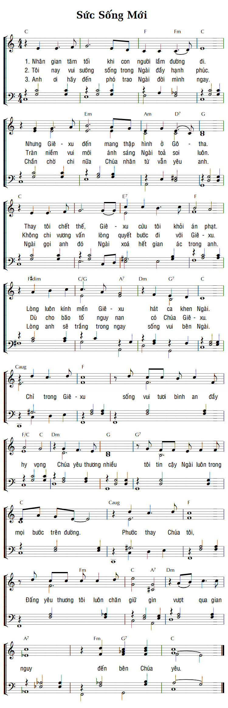 Sheet music: SỨC SỐNG MỚÌ