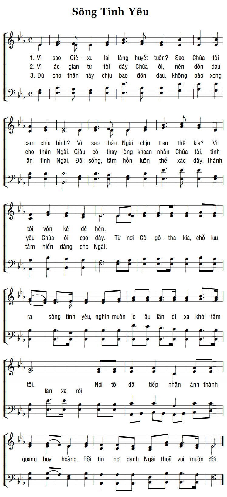Sheet music: SÔNG TÌNH YÊU