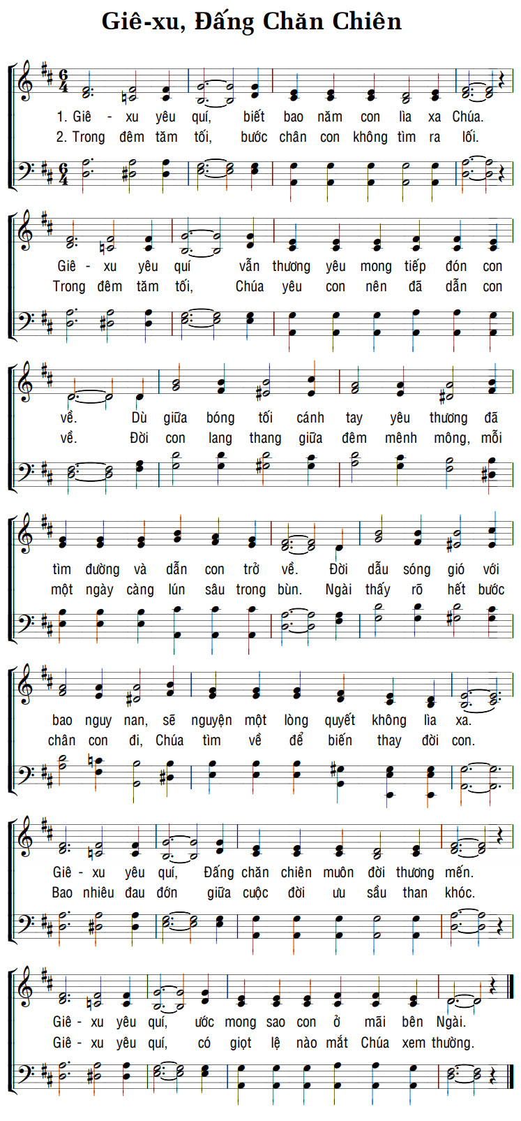 Sheet music: GIÊ-XU, ĐẤNG CHĂN CHIÊN