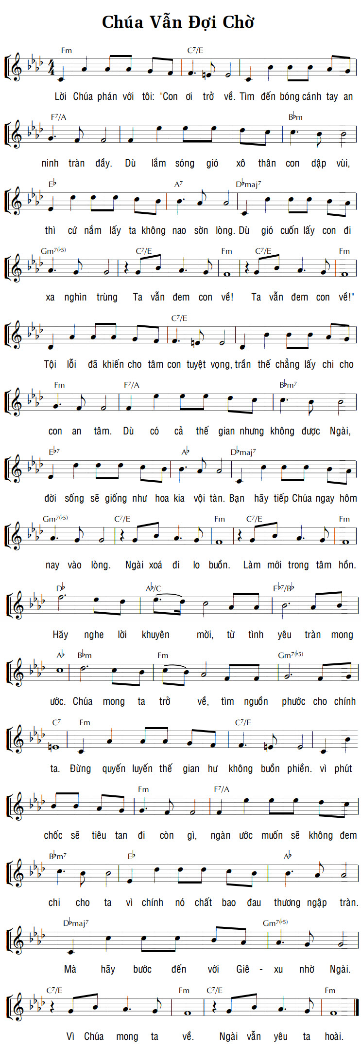 Sheet music: CHÚA VẪN ĐỢI CHỜ