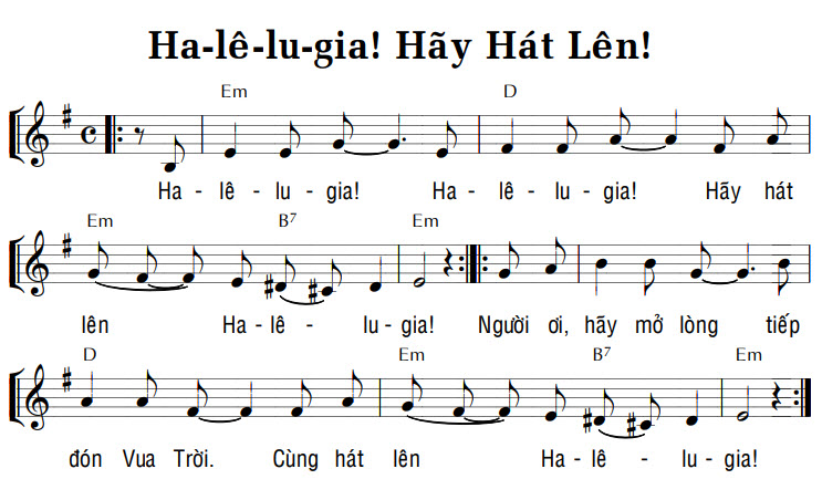 Sheet music: HA-LÊ-LU-GIA! HÃY HÁT LÊN!