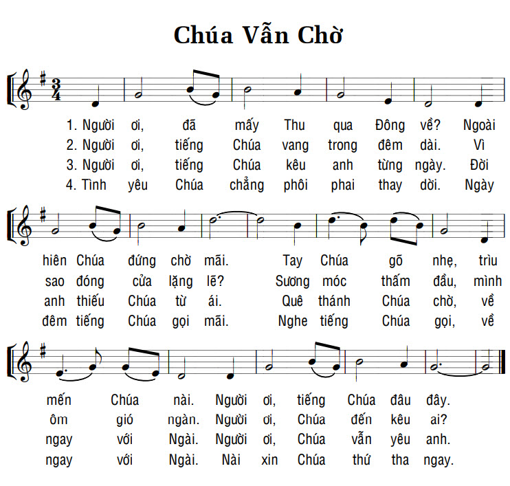 Sheet music: CHÚA VẪN CHỜ