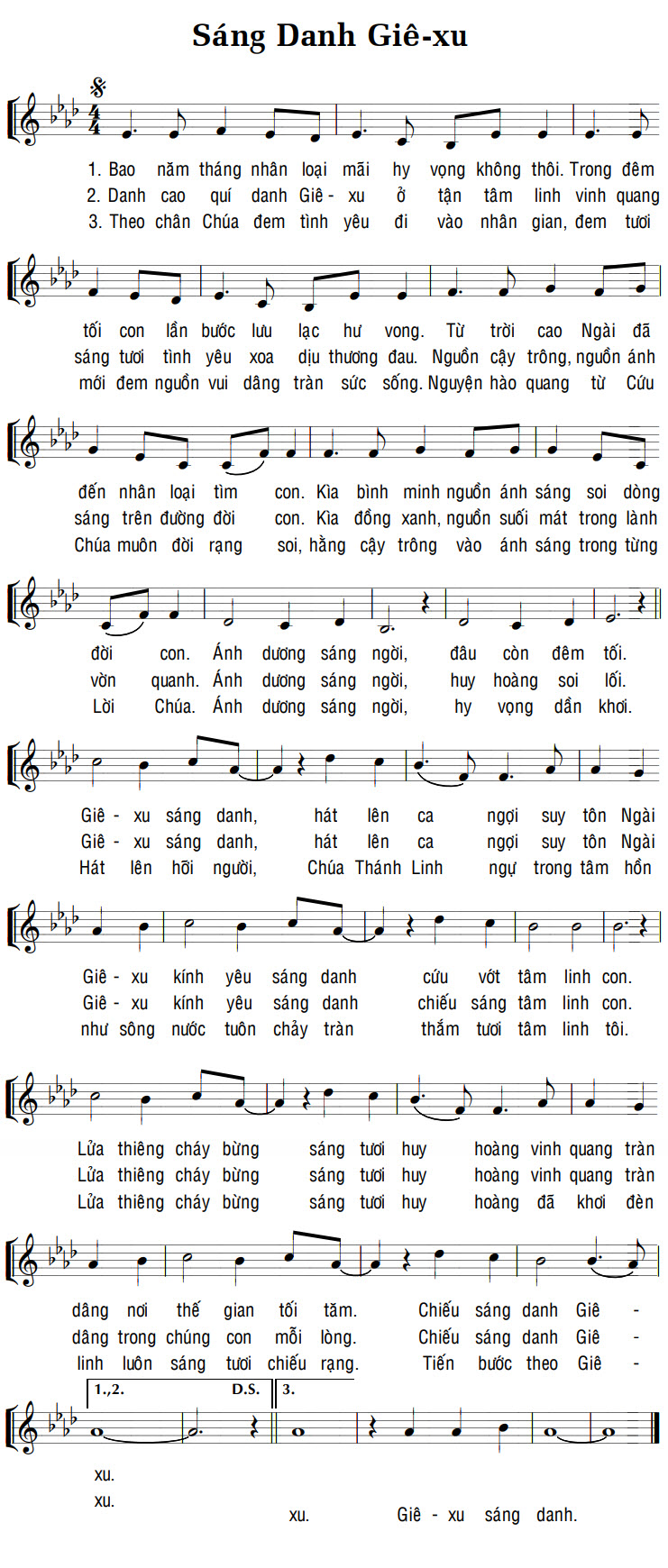 Sheet music: SÁNG DANH GIÊ-XU