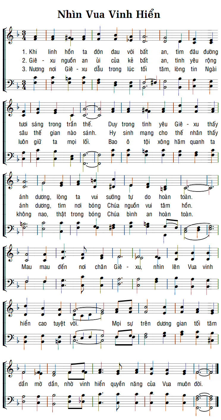 Sheet music: NHÌN VUA VINH HIỂN