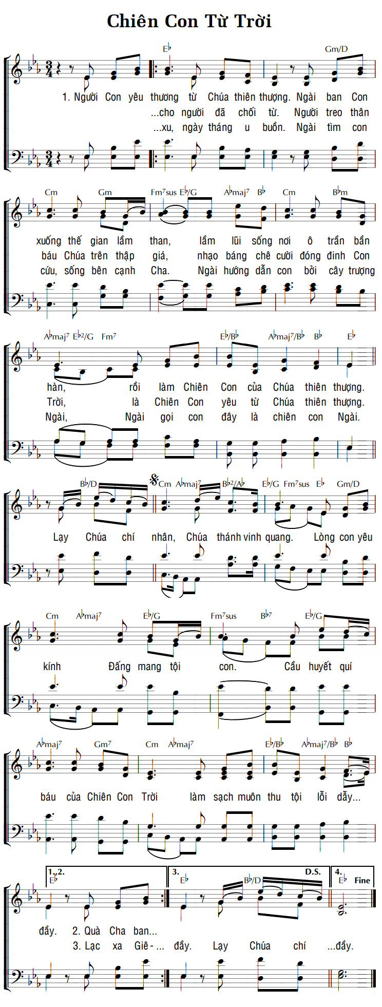 Sheet music: CHIÊN CON TỪ TRỜI