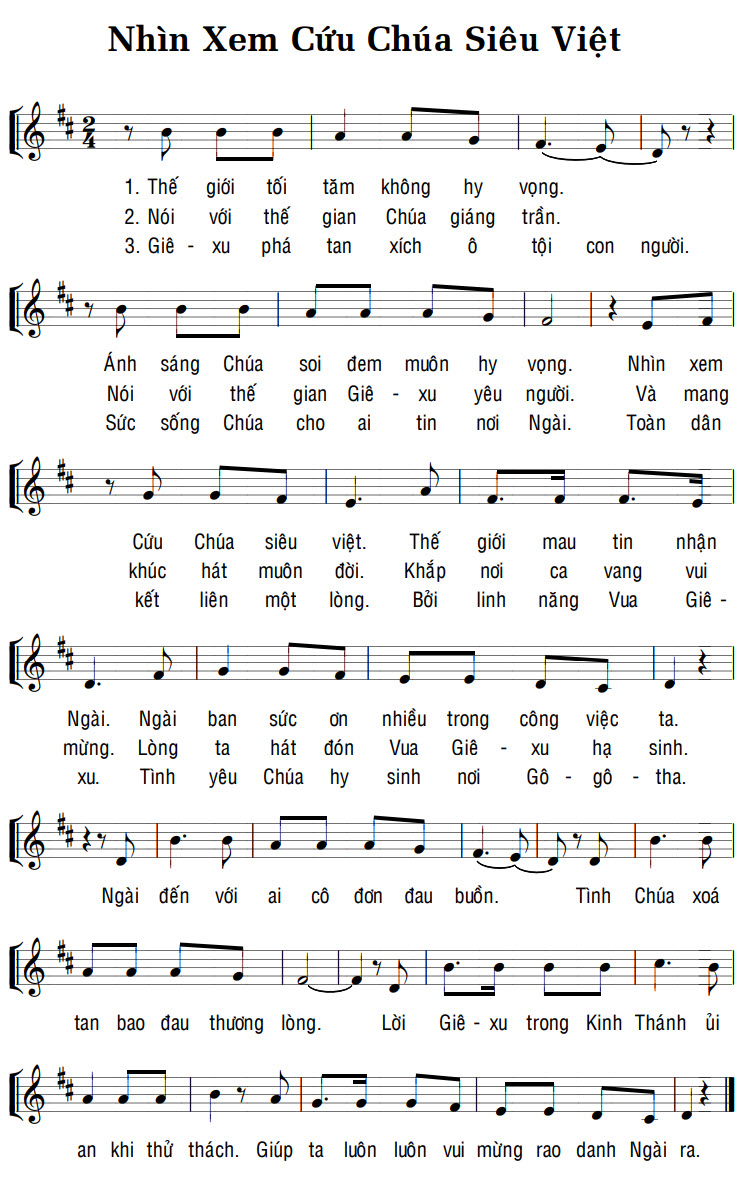 Sheet music: NHÌN XEM CỨU CHÚA SIÊU VIỆT