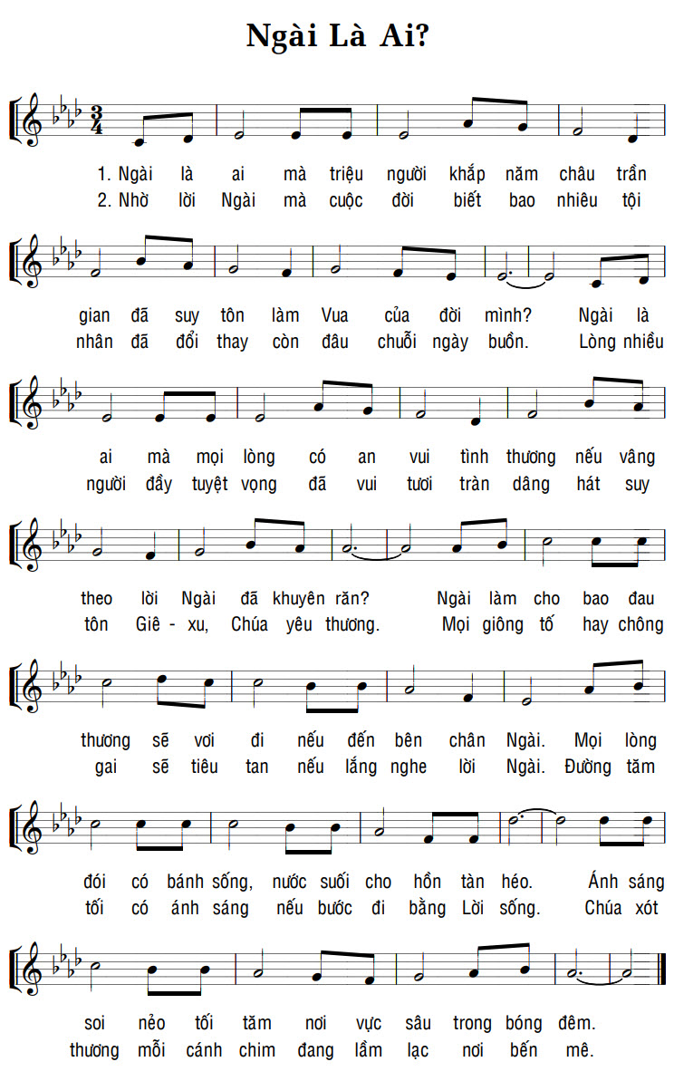 Sheet music: NGÀI LÀ AI?