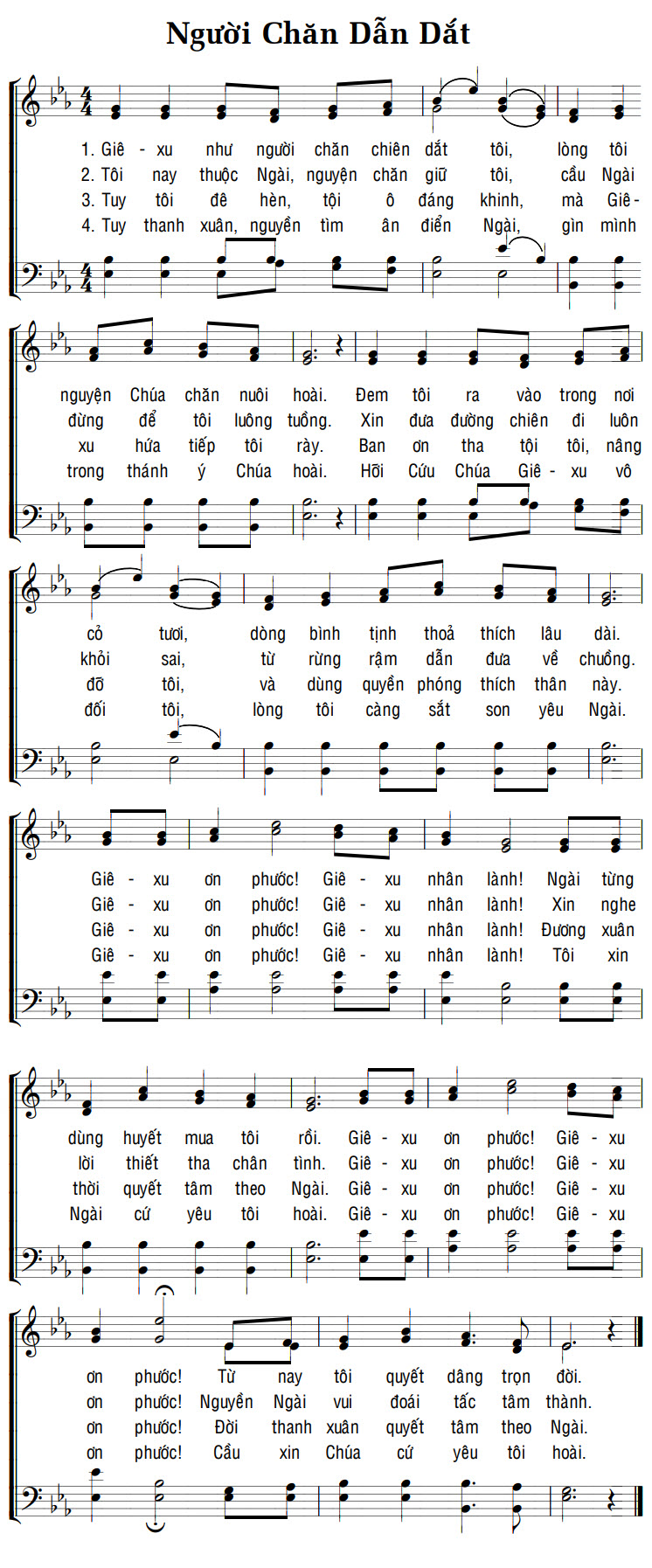 Sheet music: NGƯỜI CHĂN DẪN DẮT