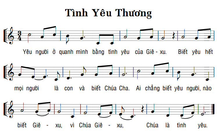 Sheet music: TÌNH YÊU THƯƠNG