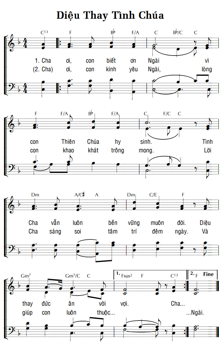 Sheet music: DIỆU THAY TÌNH CHÚA