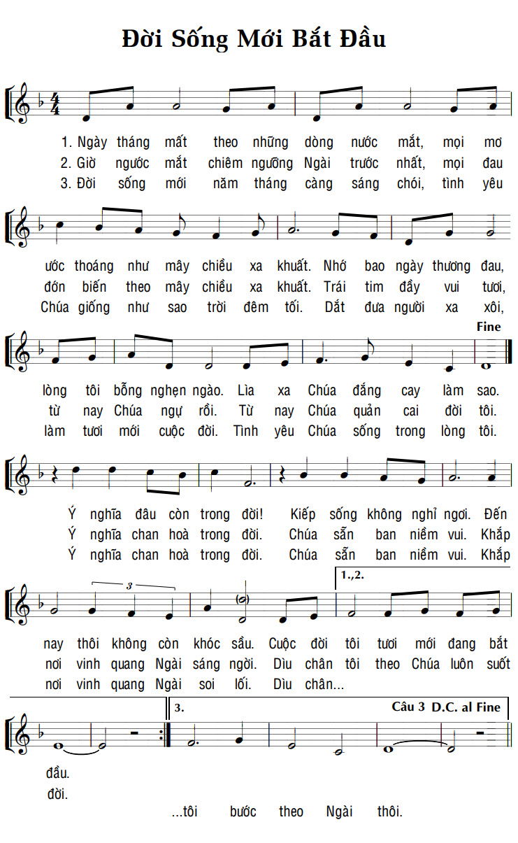 Sheet music: ĐỜI SỐNG MỚI BẮT ĐẦU