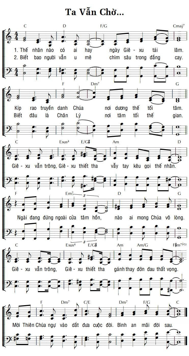 Sheet music: TA VẪN CHỜ