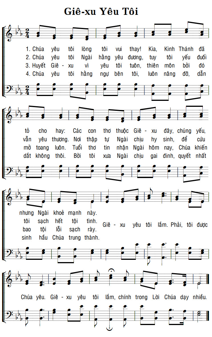 Sheet music: GIÊ-XU YÊU TÔI