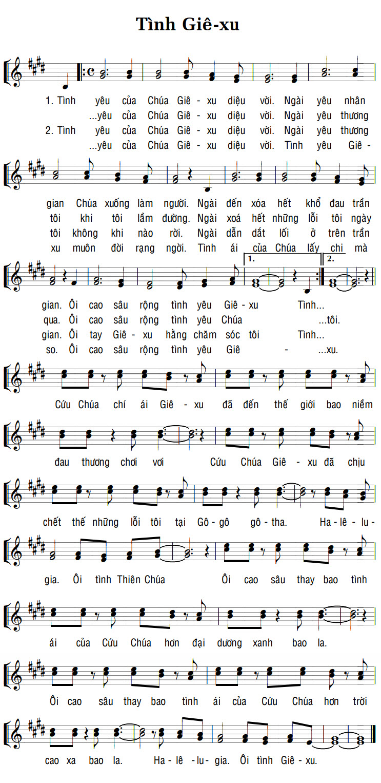 Sheet music: TÌNH GIÊ-XU