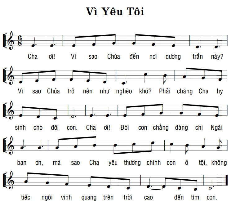 Sheet music: VÌ YÊU TÔI