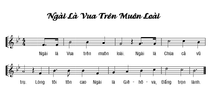 Sheet music: NGÀI LÀ VUA TRÊN MUÔN LOÀI