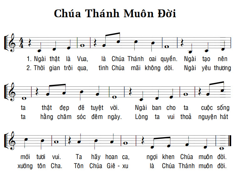 Sheet music: CHÚA THÁNH MUÔN ĐỜI