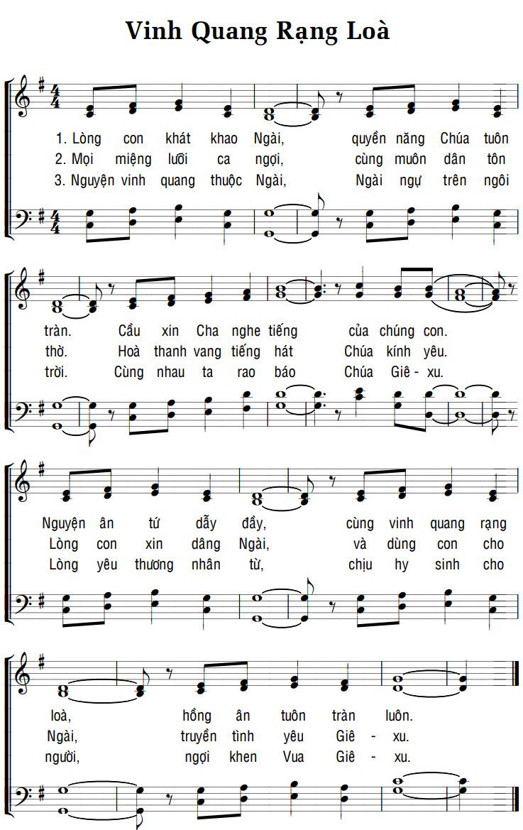 Sheet music: VINH QUANG RẠNG LÒA