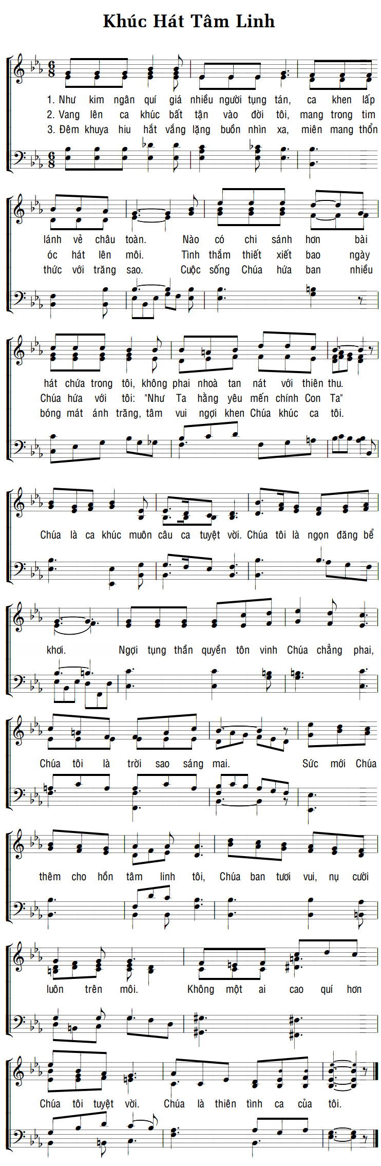 Sheet music: KHÚC HÁT TÂM LINH