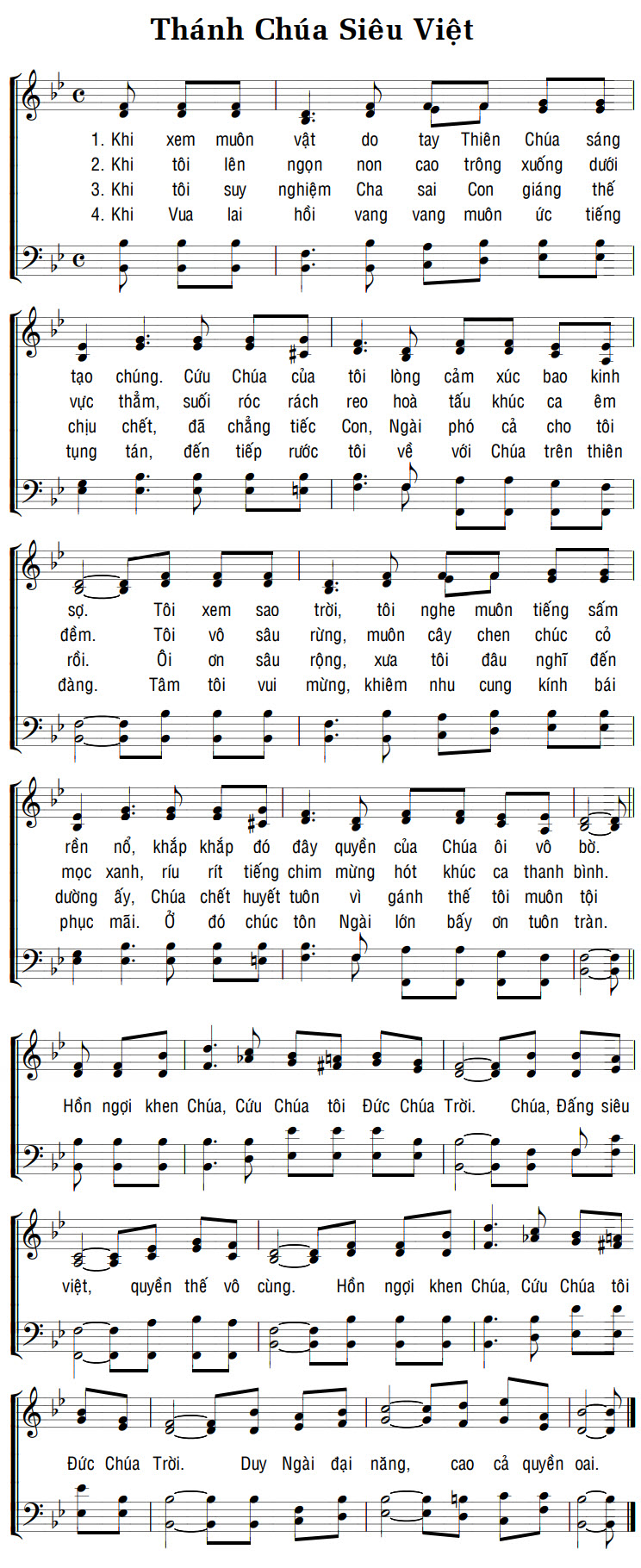 Sheet music: THÁNH CHÚA SIÊU VIỆT
