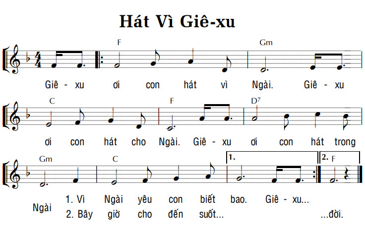 Sheet music: HÁT VÌ GIÊ-XU
