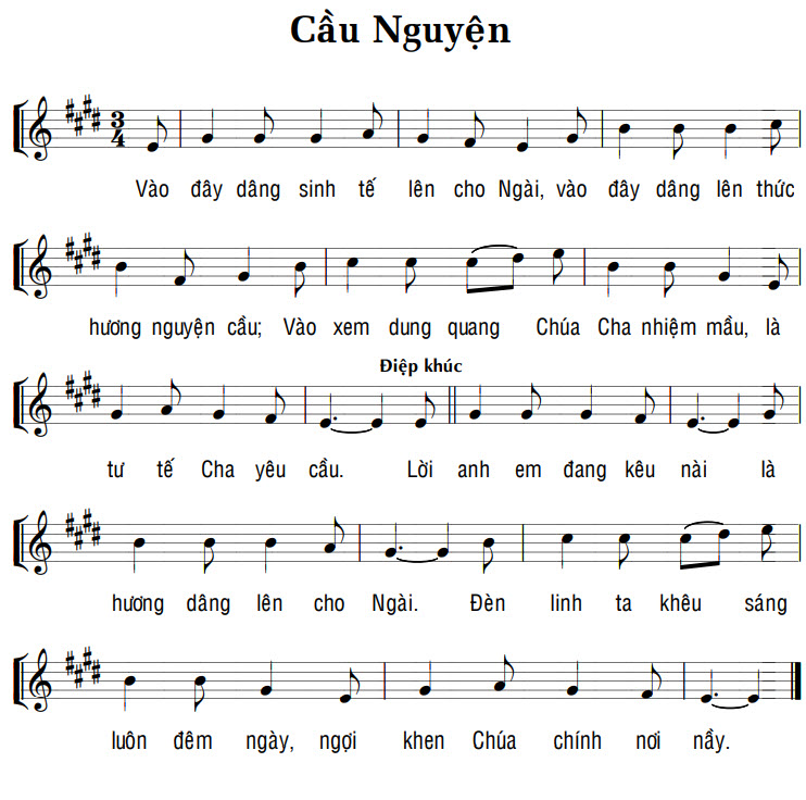 Sheet music: CẦU NGUYỆN