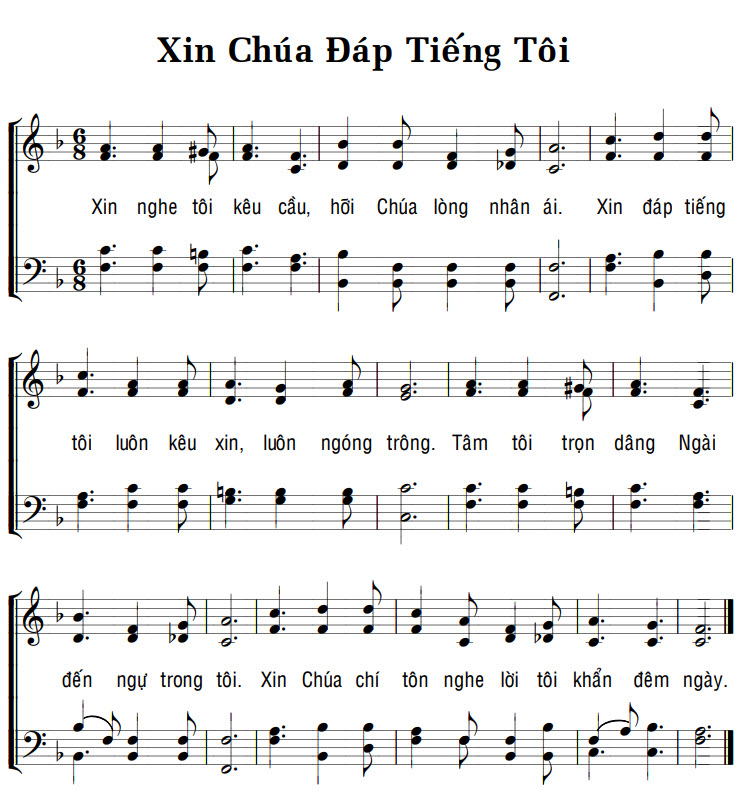 Sheet music: XIN CHÚA ĐÁP TIẾNG TÔI