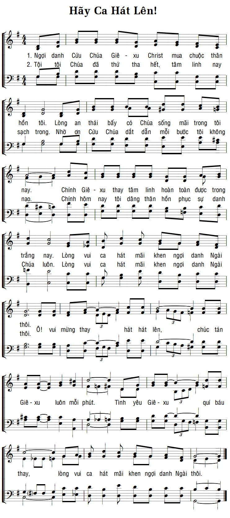 Sheet music: HÃY CA HÁT LÊN!
