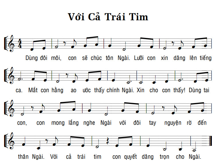 Sheet music: VỚI CẢ TRÁI TIM