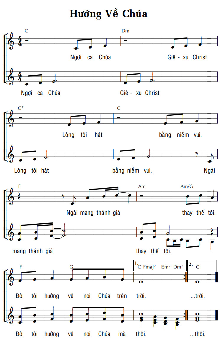 Sheet music: HƯỚNG VỀ CHÚA