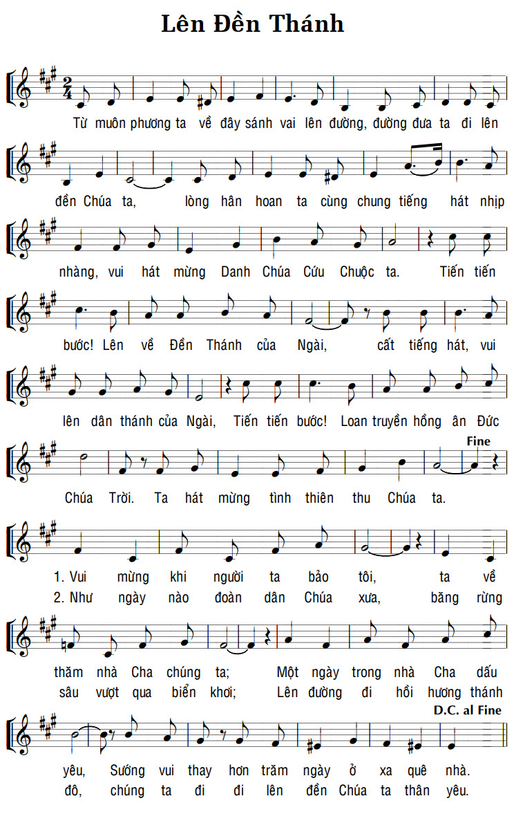 Sheet music: LÊN ĐỀN THÁNH