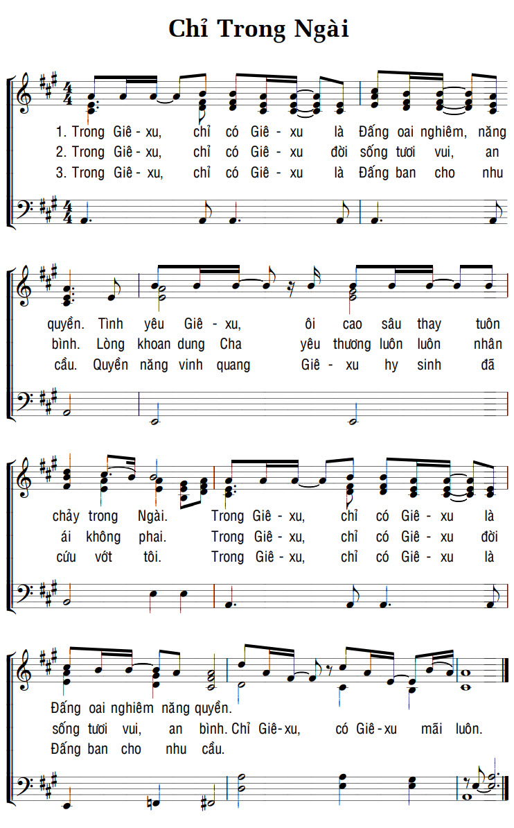 Sheet music: CHỈ TRONG NGÀI