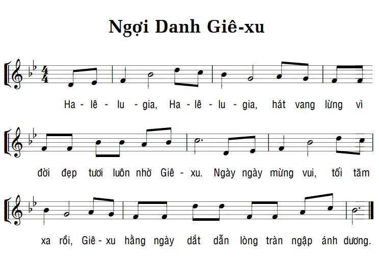 Sheet music: NGỢI DANH GIÊ-XU