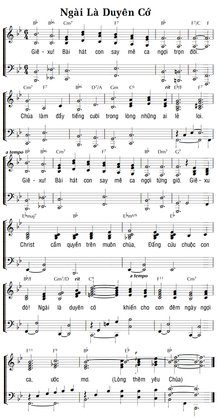 Sheet music: NGÀI LÀ DUYÊN CỚ
