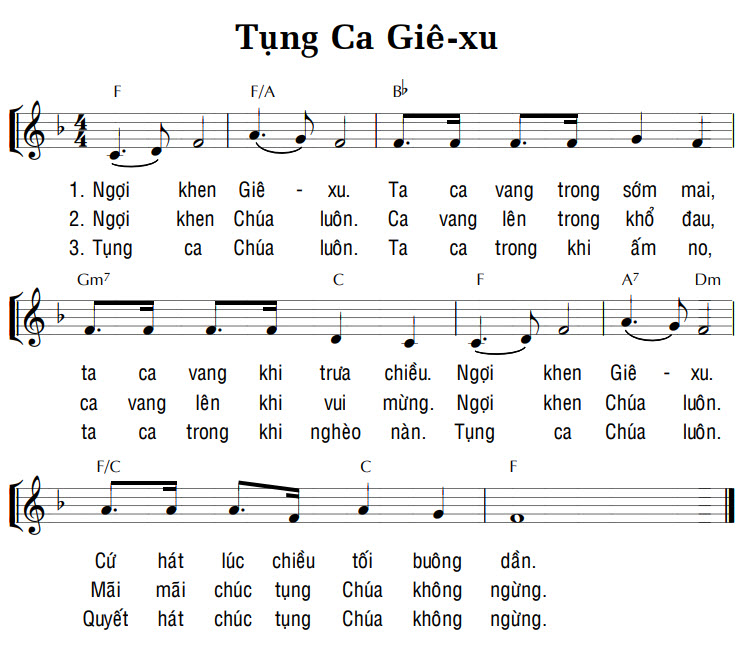 Sheet music: TỤNG CA GIÊ-XU