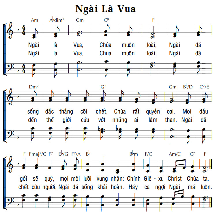 Sheet music: NGÀI LÀ VUA