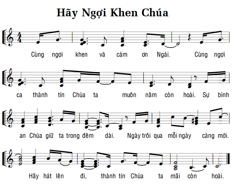 Sheet music: HÃY NGỢI KHEN CHÚA