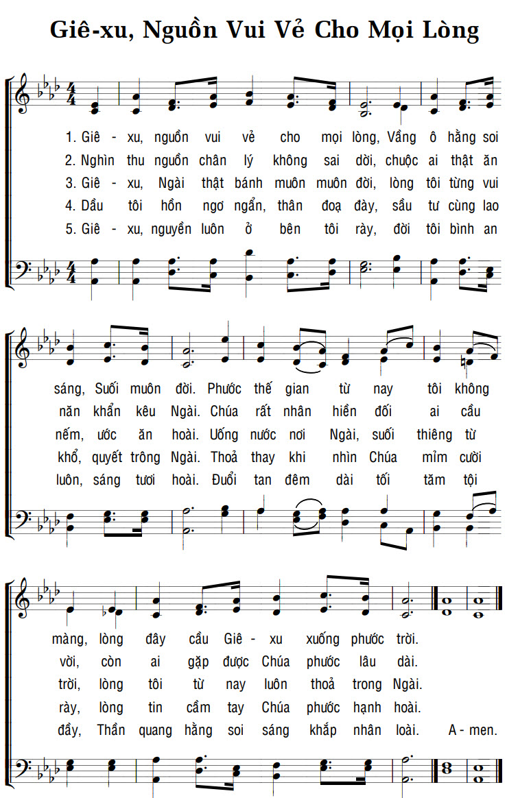 Sheet music: GIÊ-XU, NGUỒN VUI VẺ CHO MỌI LÒNG