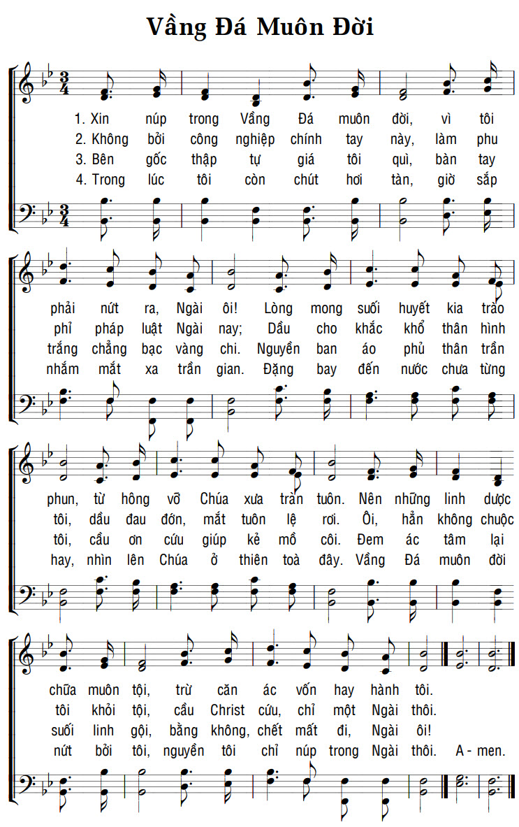 Sheet music: VẦNG ĐÁ MUÔN ĐỜI