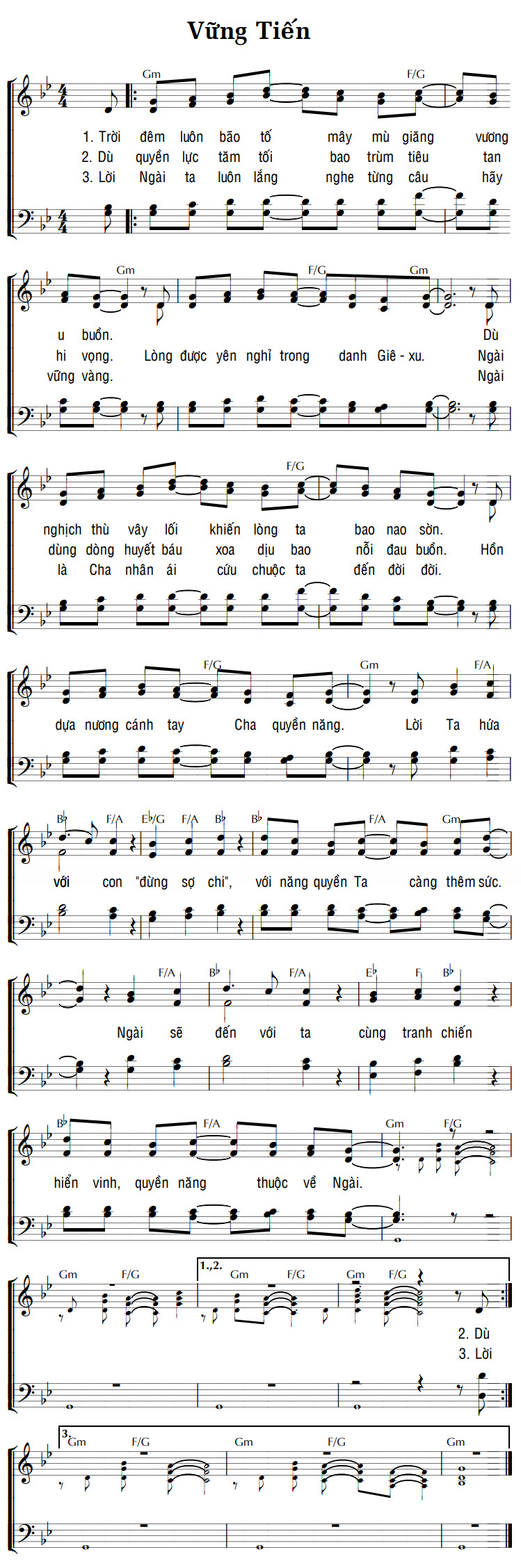 Sheet music: VỮNG TIẾN