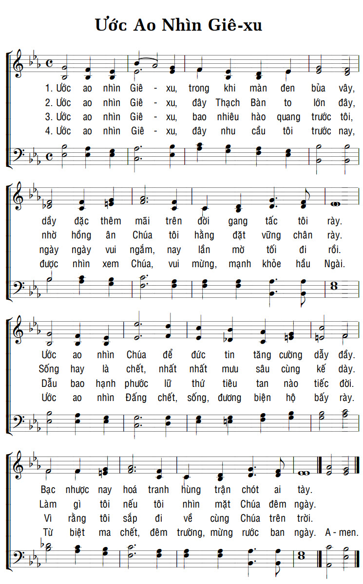 Sheet music: ƯỚC AO NHÌN GIÊ-XU