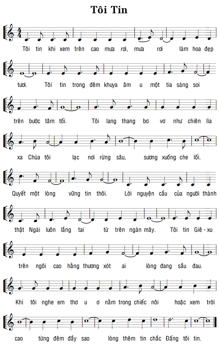 Sheet music: TÔI TIN