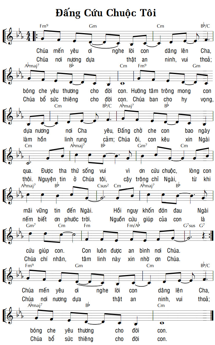 Sheet music: ĐẤNG CỨU CHUỘC TÔI