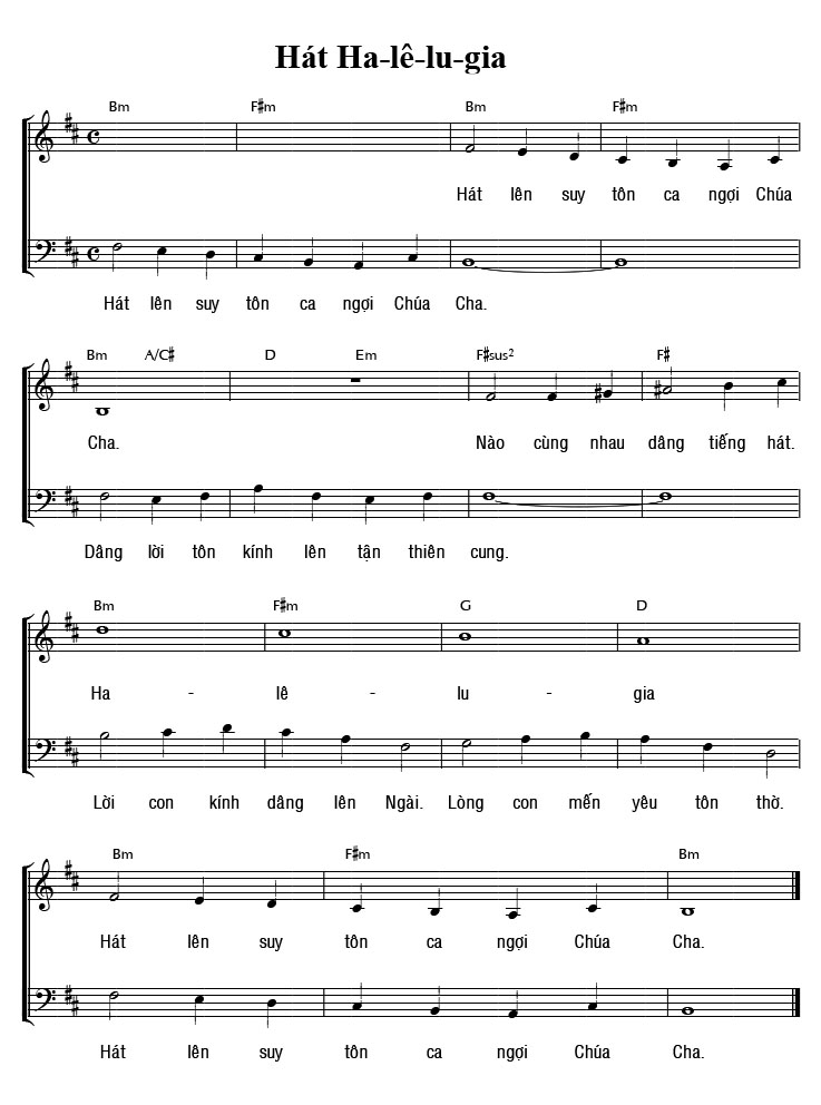 Sheet music: HÁT HA-LÊ-LU-GIA