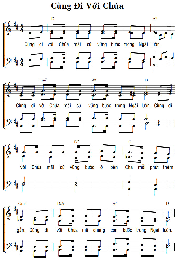 Sheet music: CÙNG ĐI VỚI CHÚA