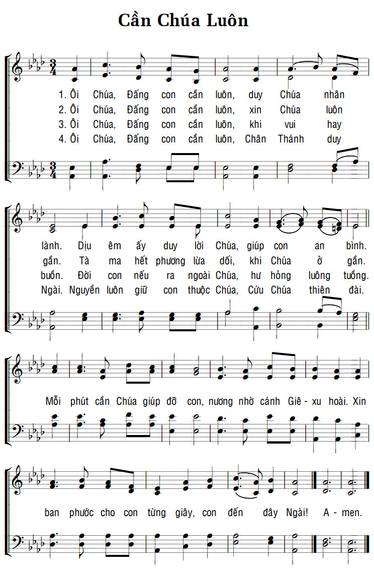 Sheet music: CẦN CHÚA LUÔN