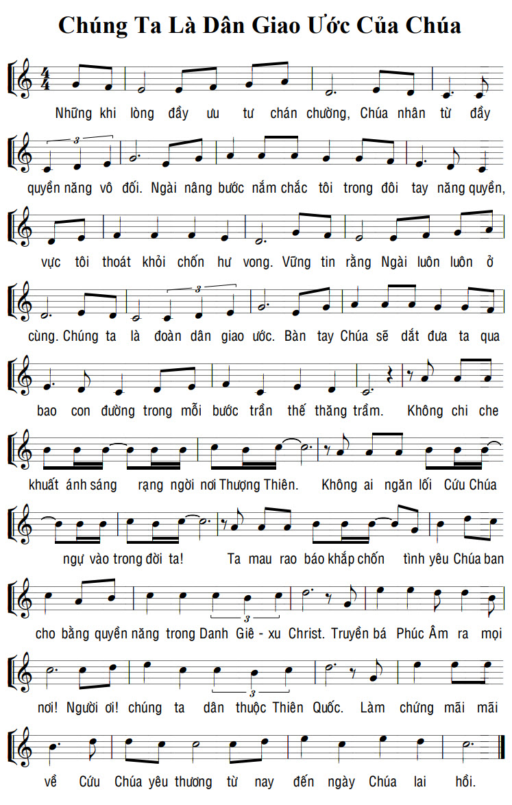 Sheet music: CHÚNG TA LÀ DÂN GIAO ƯỚC CỦA CHÚA