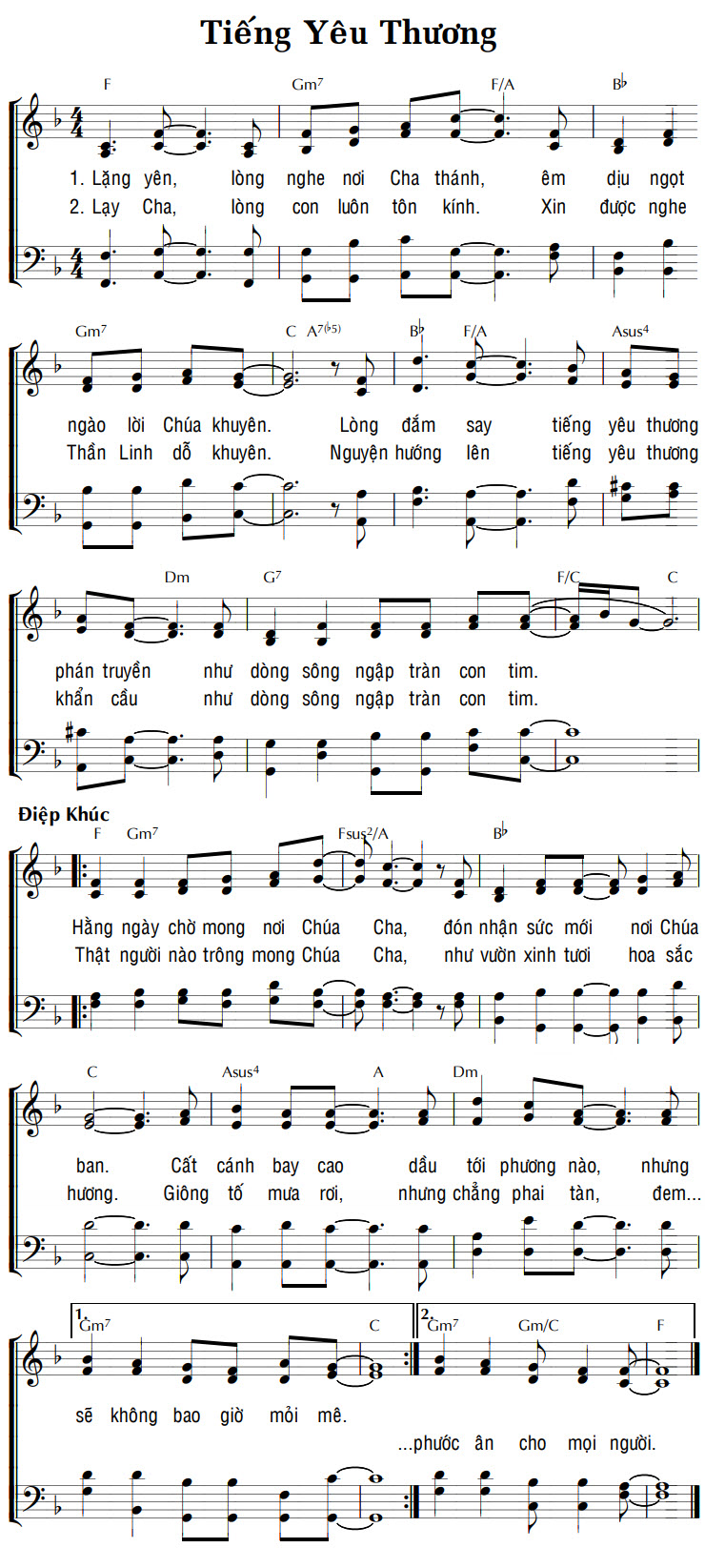Sheet music: TIẾNG YÊU THƯƠNG