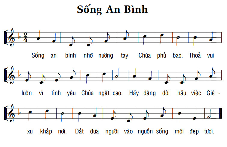 Sheet music: SỐNG AN BÌNH
